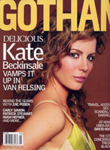 Kate Beckinsale's side profile on the cover of Gotham Magazine