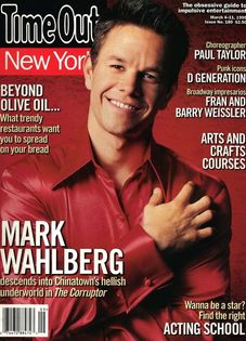 Mark Wahlberg in red on the cover of Time Out New York